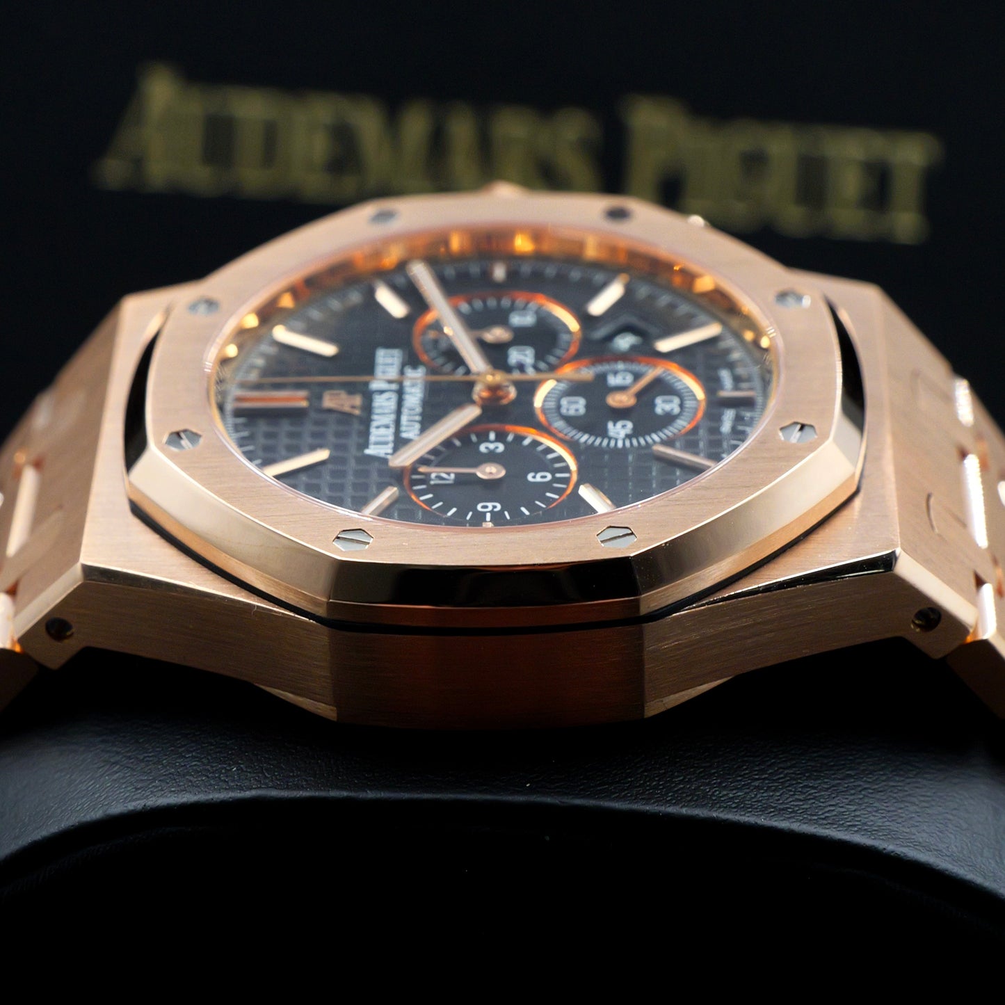 Audemars Piguet Royal Oak Chronograph  Rose Gold Black Dial 26320OR Full Set (2016)