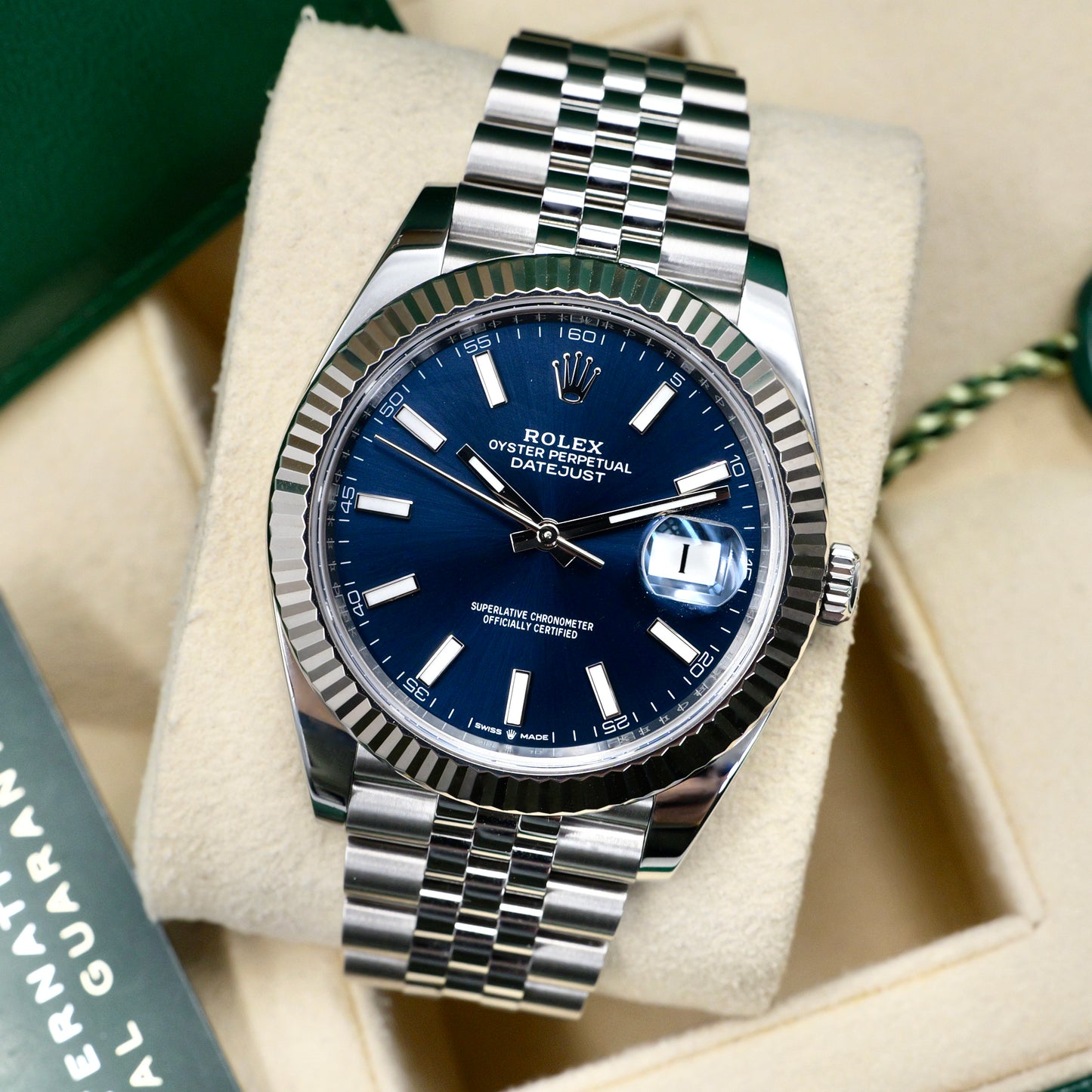 Rolex Datejust 41 Blue Baton Dial 126334 - Full Set (2020)