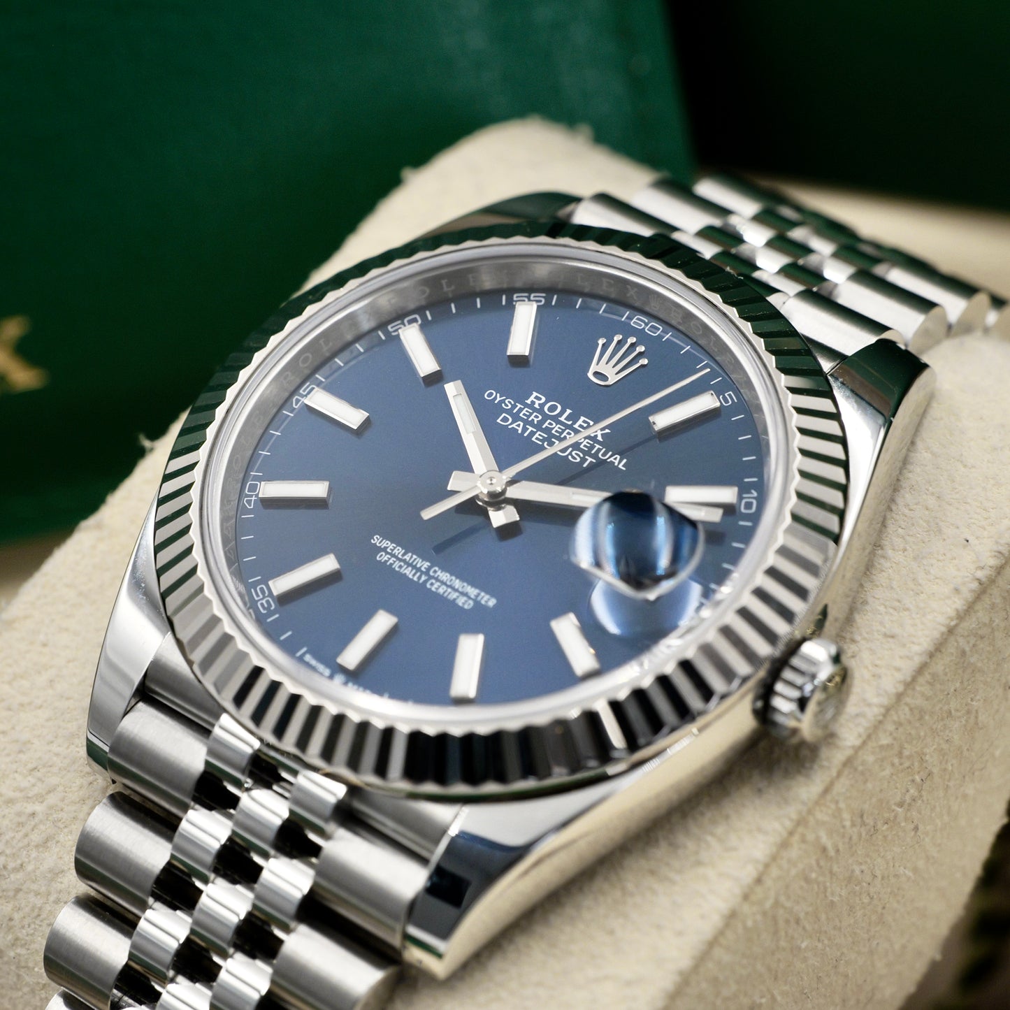 Rolex Datejust 41 Blue Baton Dial 126334 - Full Set (2020)