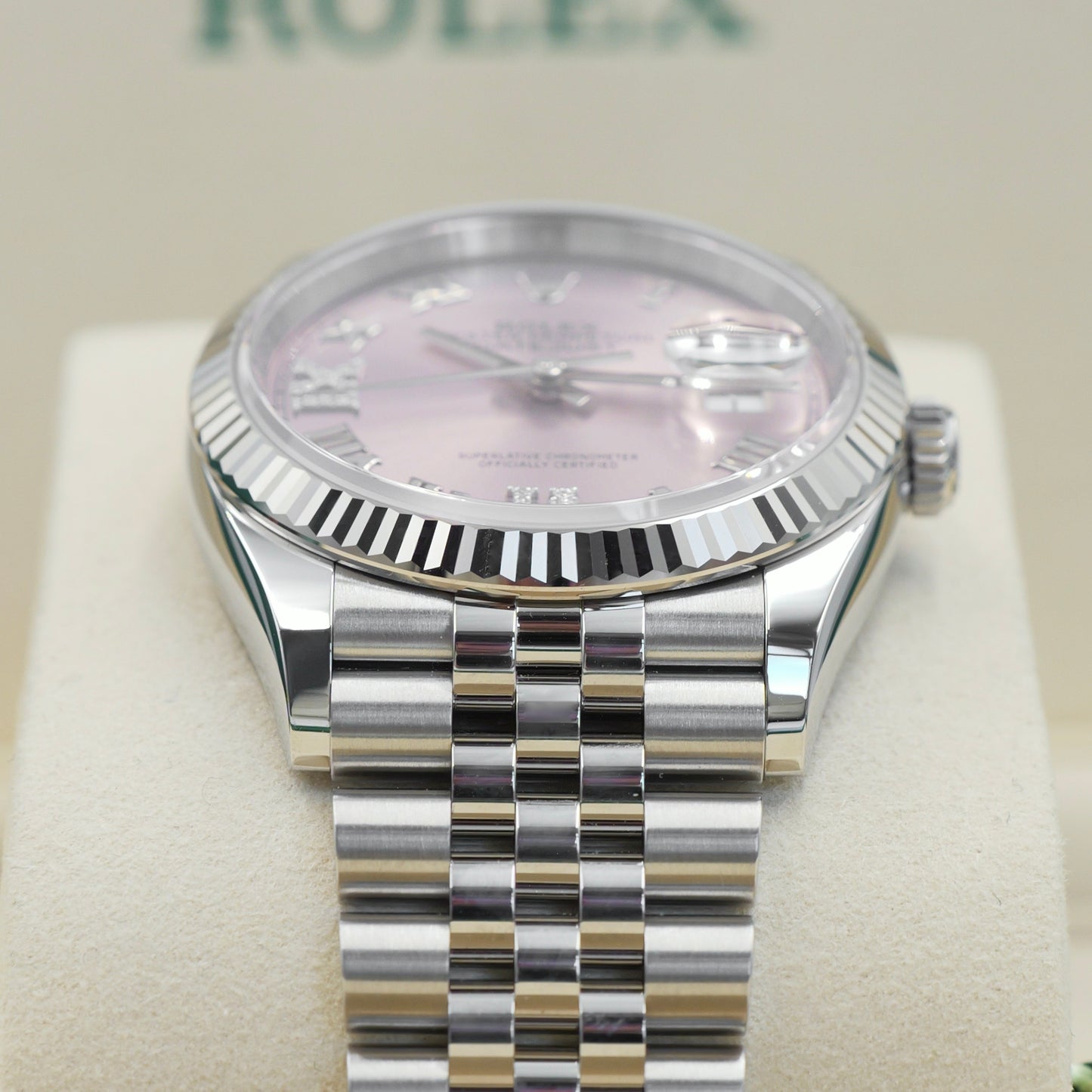 Rolex Datejust 36 Pink Dial with Diamond 6 & 9 Numerals 126234 - Full Set (2025)