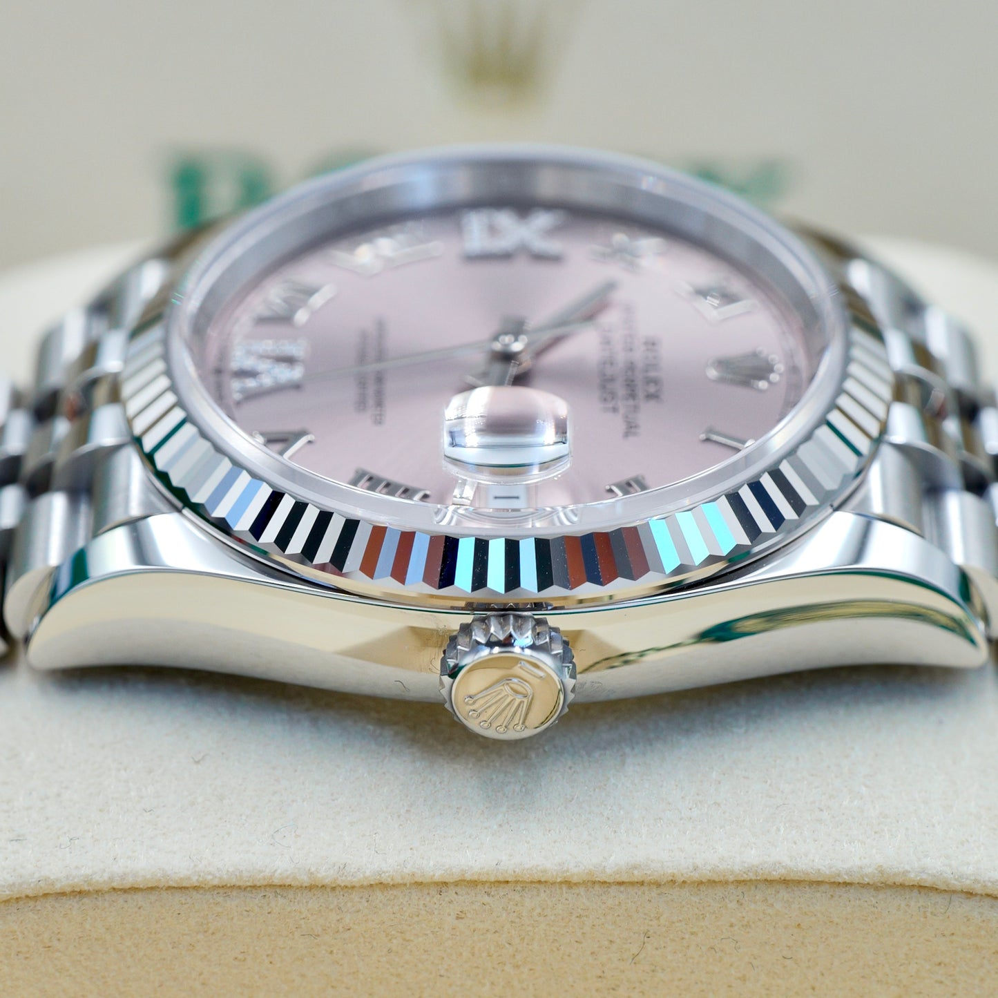 Rolex Datejust 36 Pink Dial with Diamond 6 & 9 Numerals 126234 - Full Set (2025)