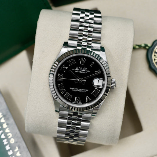 Rolex Datejust 31 Black Roman Numeral Dial - Full Set (278274)