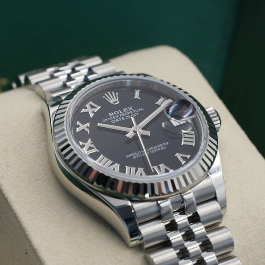 Rolex Datejust 31 Black Roman Numeral Dial - Full Set (278274)