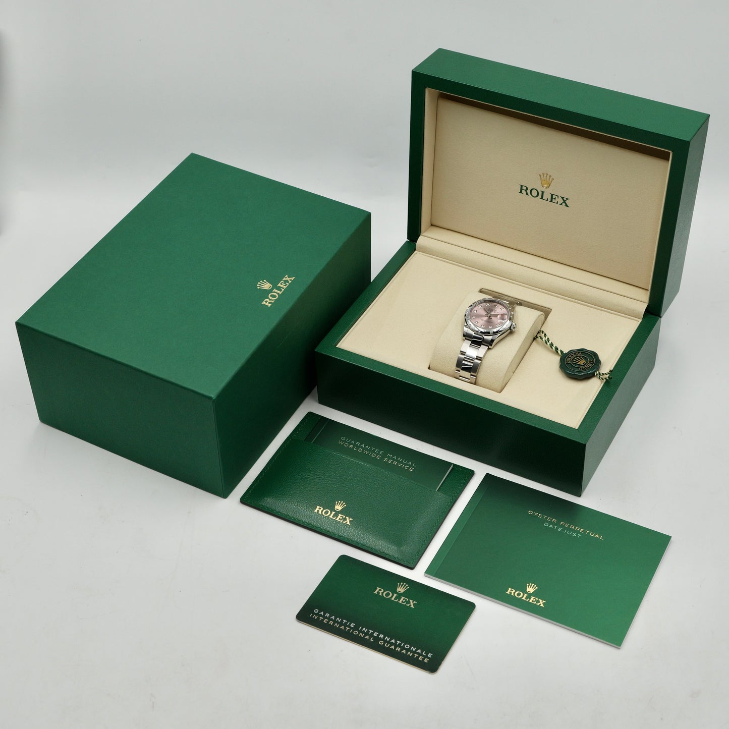 Rolex Datejust 31 Pink Dial Domed Diamond Set Bezel 278344RBR - Full Set (2025)