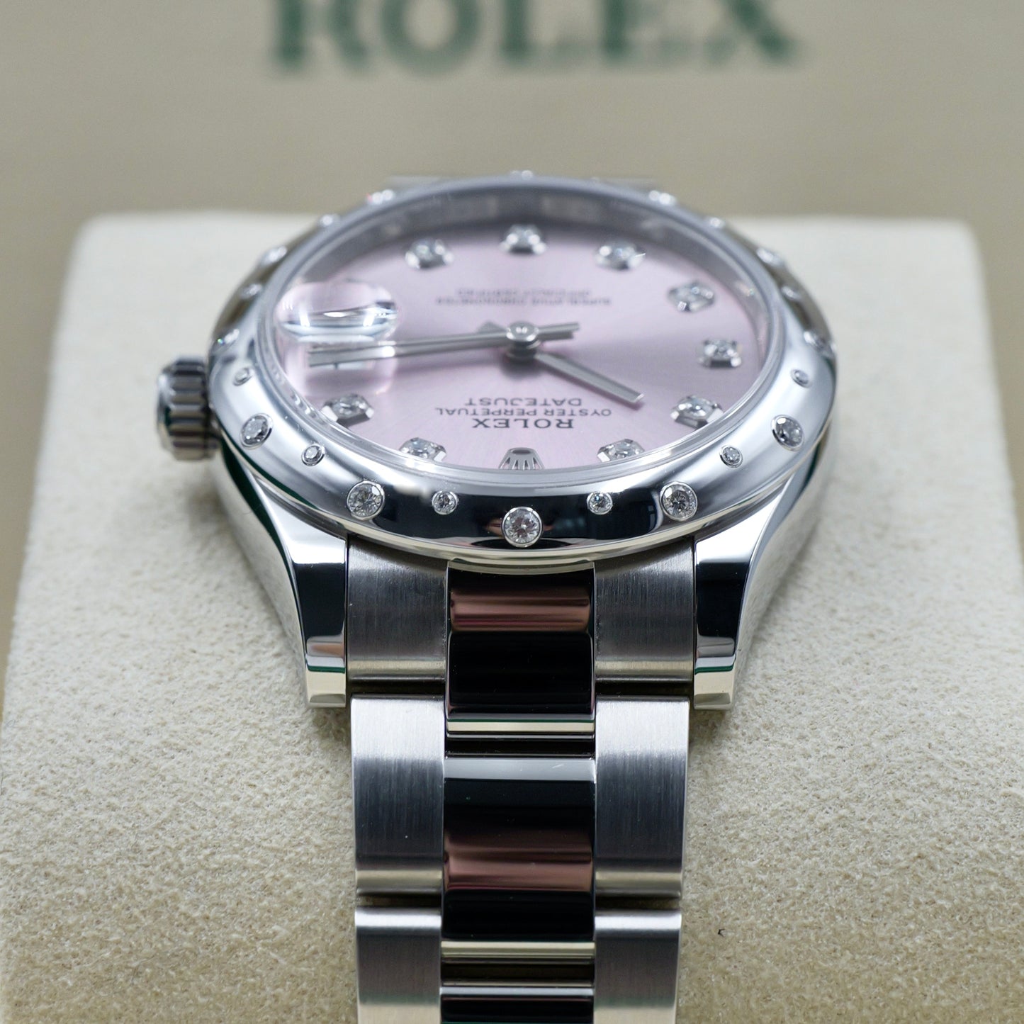 Rolex Datejust 31 Pink Dial Domed Diamond Set Bezel 278344RBR - Full Set (2025)