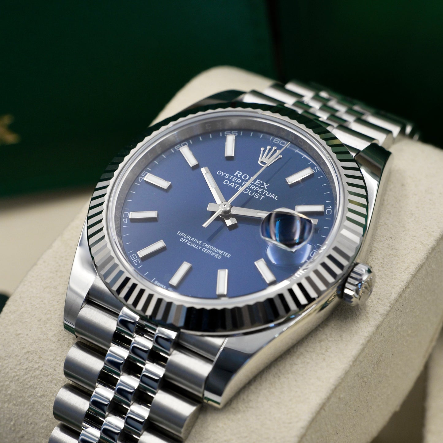 Rolex Datejust 41 Blue Baton Dial 126334 Full Set 2025