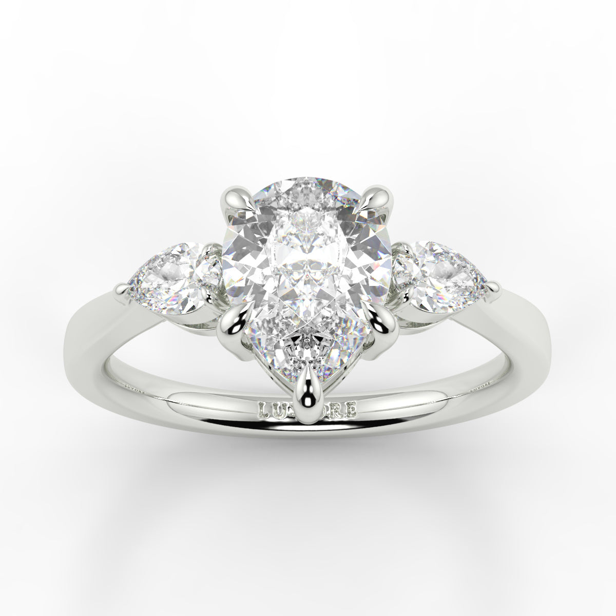 Chloe - 1.5 CT - Pear 3 Stone Ring