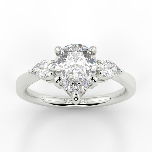 Chloe - 1.5 CT - Pear 3 Stone Ring