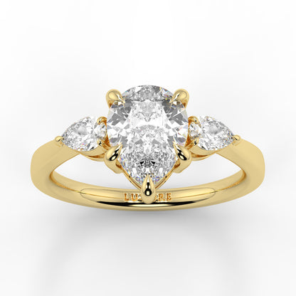 Chloe - 1.5 CT - Pear 3 Stone Ring