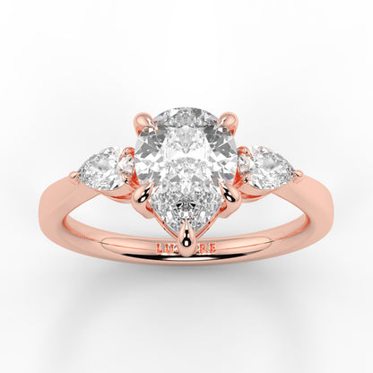 Chloe - 1.5 CT - Pear 3 Stone Ring