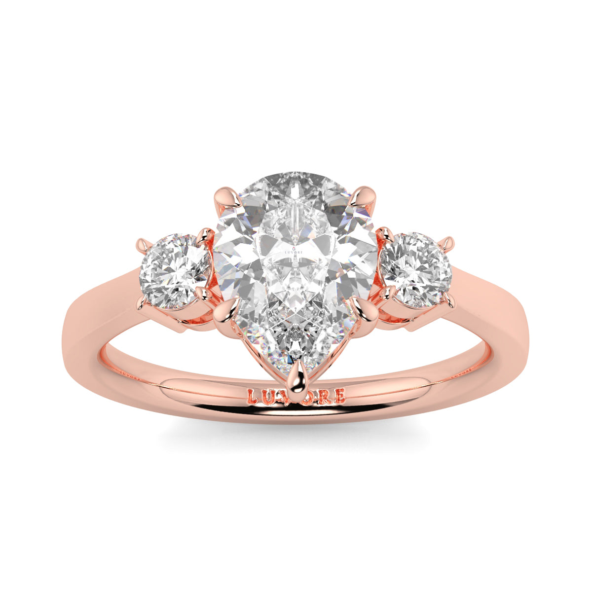 Catherine - 2.0 CT - Pear Trilogy Diamond Ring