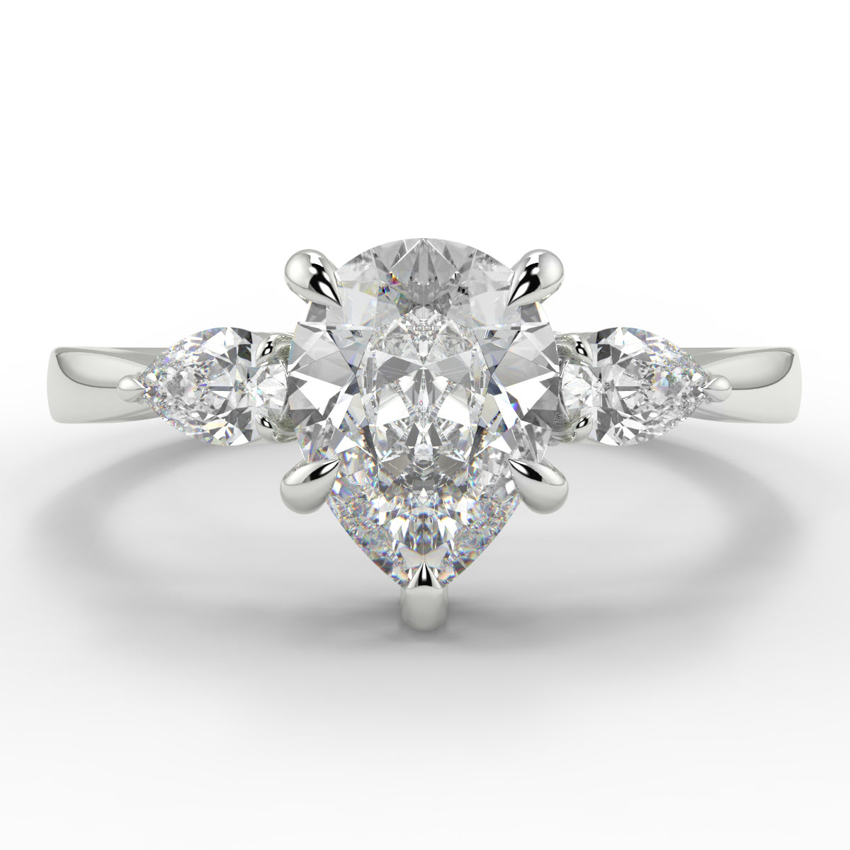 Chloe - 1.5 CT - Pear 3 Stone Ring