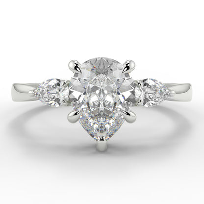 Chloe - 1.5 CT - Pear 3 Stone Ring