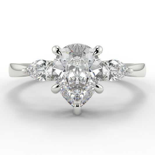 Chloe - 1.5 CT - Pear 3 Stone Ring