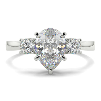 Catherine - 2.0 CT - Pear Trilogy Diamond Ring