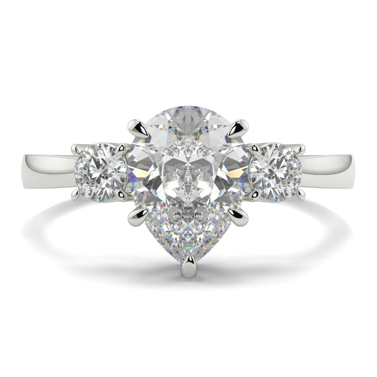 Catherine - 2.0 CT - Pear Trilogy Diamond Ring