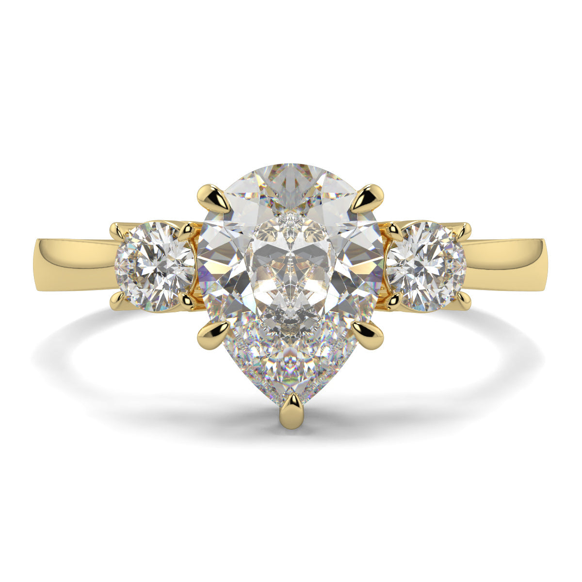 Catherine - 2.0 CT - Pear Trilogy Diamond Ring