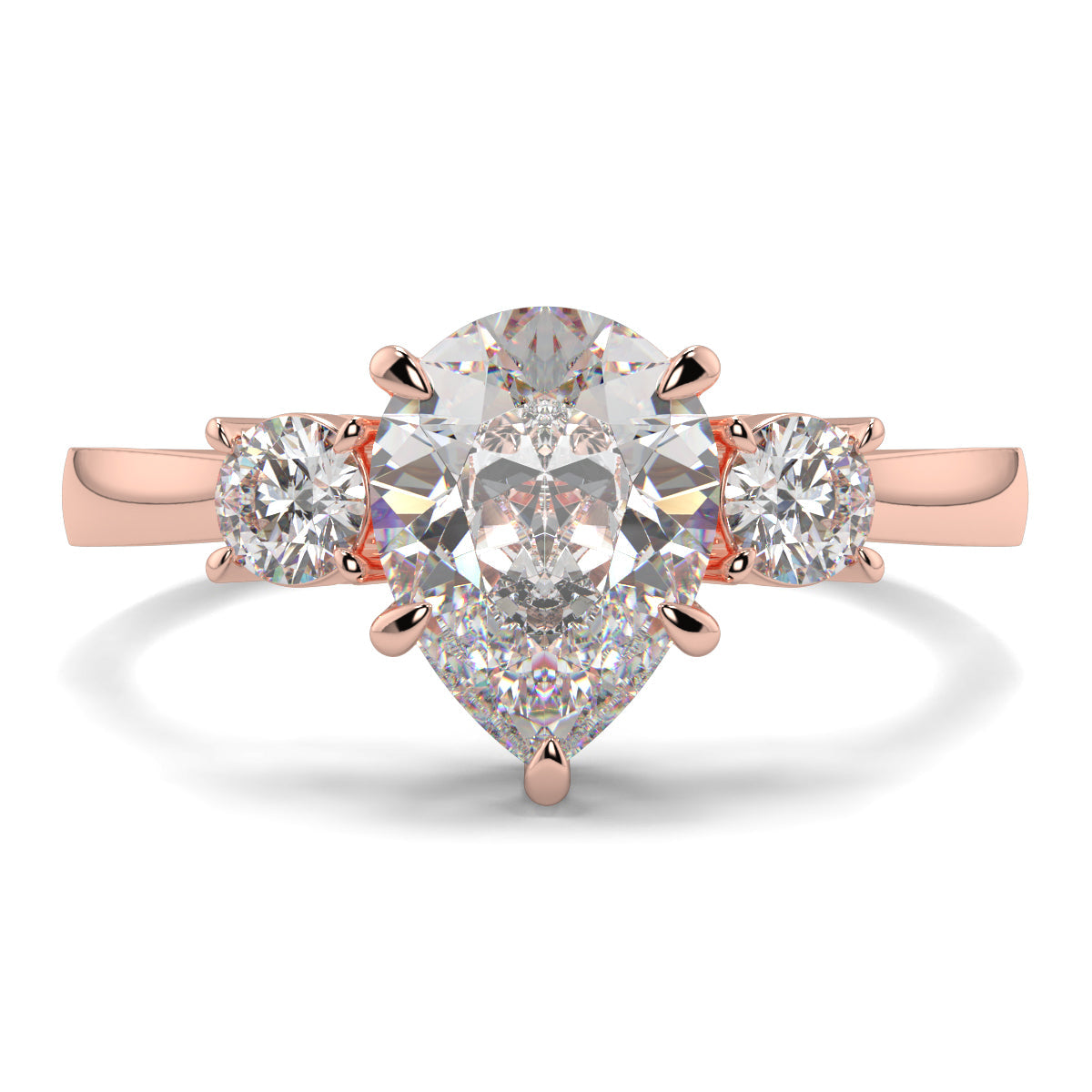 Catherine - 2.0 CT - Pear Trilogy Diamond Ring