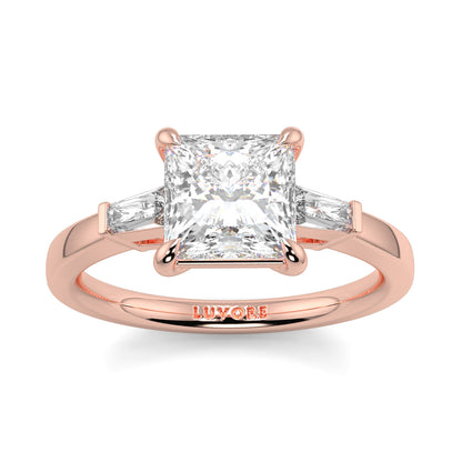 Margaret - 2.0 CT - Princess & Baguette Diamond Ring