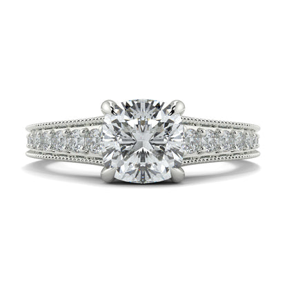 Diamond ring with a white gold band on a white background yb jewellers engagement ring 