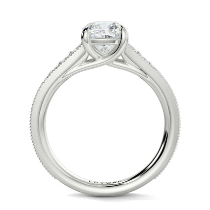 Silver ring with a diamond on a white background  YB jewellers engagement ring 