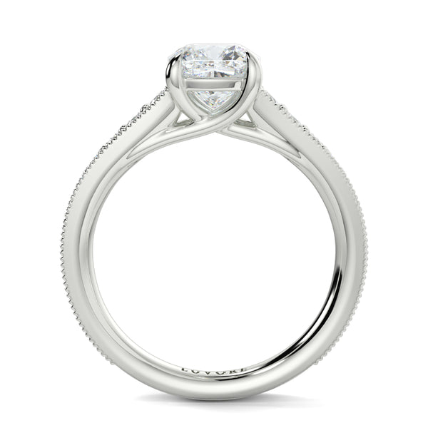 Silver ring with a diamond on a white background  YB jewellers engagement ring 
