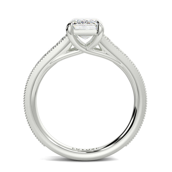 Silver ring with a diamond on a white background yb jewellers platinum grain set engagement ring 