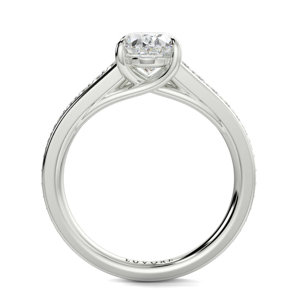 Silver ring with a diamond on a white background yb jewellers platinum engagement ring 