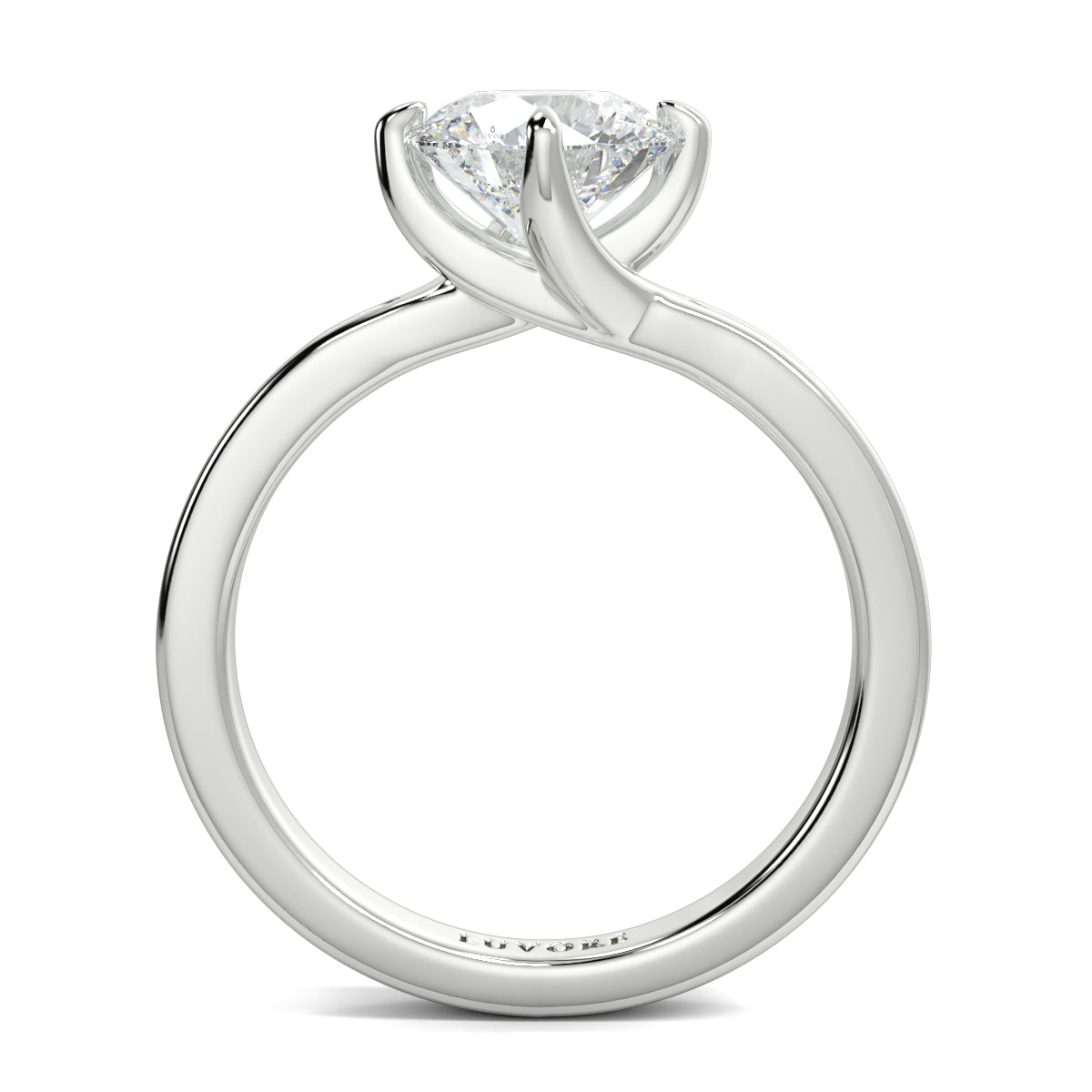 Diamond ring with a white background Yb jewellers engagement ring straight band