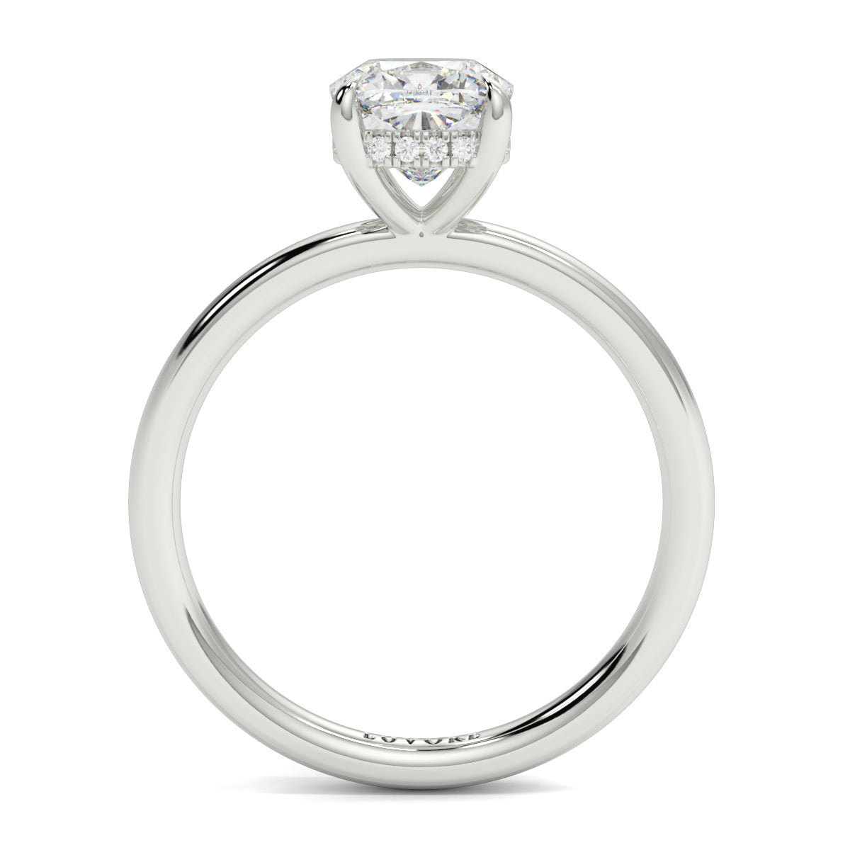 Diamond ring with a heart-shaped center stone on a white background yb jewellers solitaire engagement ring best selling design cushion shape diamond 4 claw with a slim band