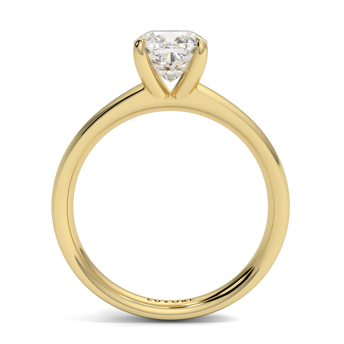 Gold ring with a diamond on a white background yb_jewellers_solitaire_engagement_ring_4_claw_diamond_centre_lab_grown_diamond_round_brilliant_best_selling_engagement_ring