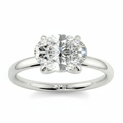 Diamond ring with 'Pandora' branding on a white background yb_jewellers_4_claw_emerald_diamond_engagement_ring_best_selling_design_with_a_thin_band