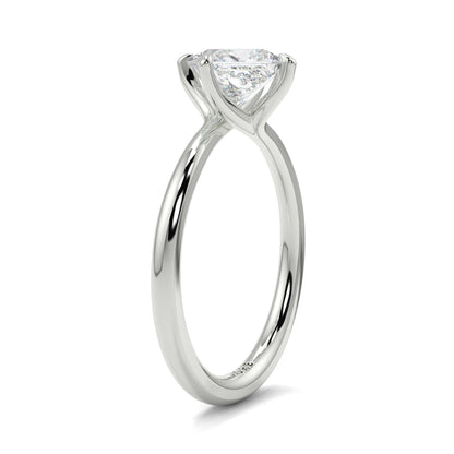 Silver ring with a clear gemstone on a white background yb_jewellers_twist_band_engagement_ring_best_selling_design_round_diamond_trending_rings