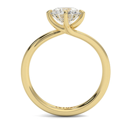 Gold ring with a diamond on a white background yb jewellers twist band engagement ring best selling design round diamond trending rings