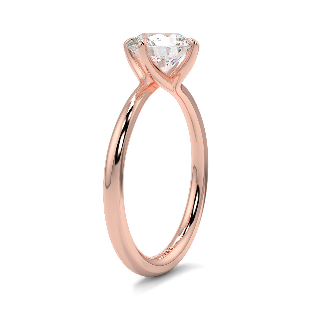 Rose gold ring with a clear gemstone on a white background yb jewellers twist band engagement ring best selling design round diamond trending rings