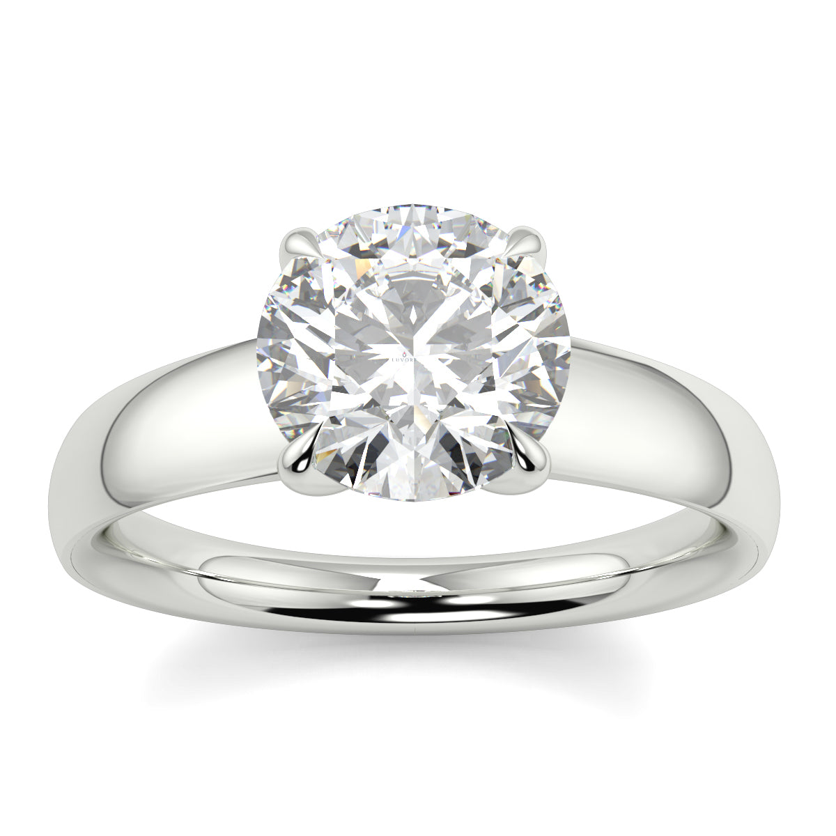 Diamond ring on a white background yb jewellers solitaire engagement ring 4 claw diamond centre lab grown diamond round brilliant best selling engagement ring