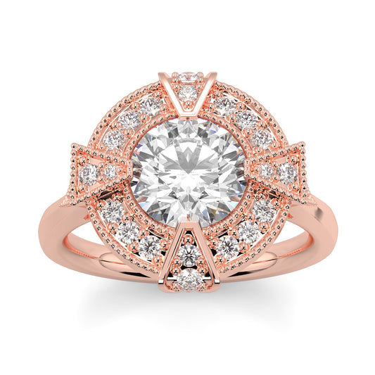 Vintage Halo Round Ring