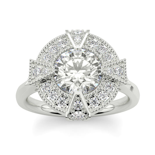 Vintage Halo Round Ring