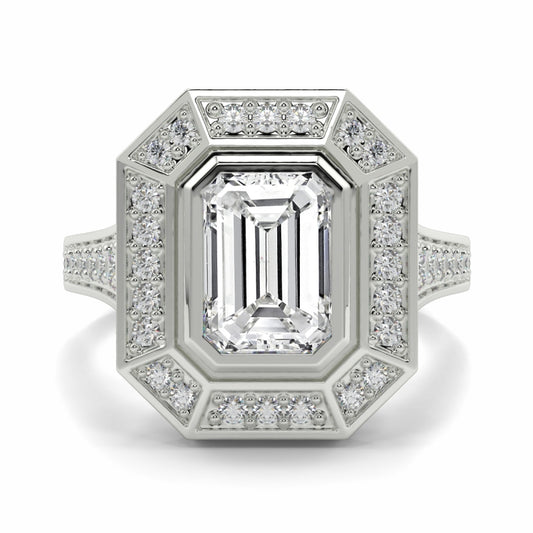 Vintage Halo Emerald Ring