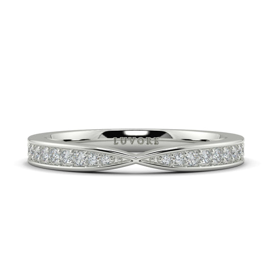 Wedding Band Ladies Diamond Shape To Fit Cross Over Ring Set