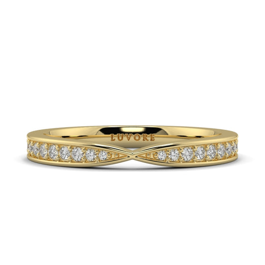 Wedding Band Ladies Diamond Shape To Fit Cross Over Ring Set