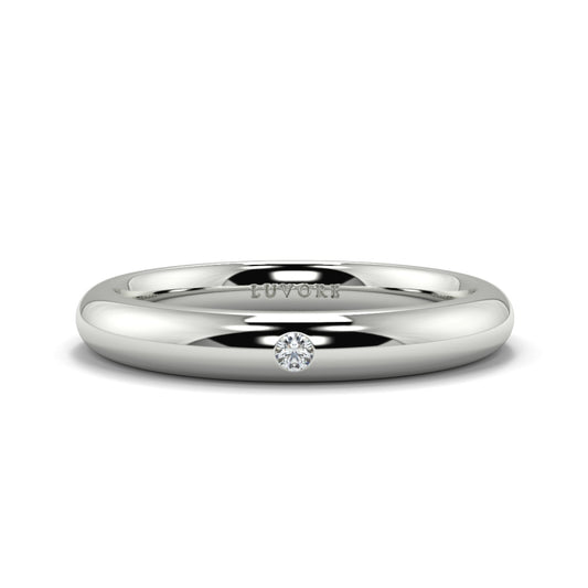 Wedding Band Ladies & Gents Single Diamond Set