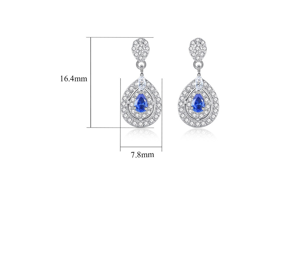 Drop Earrings Sapphire Diamonds