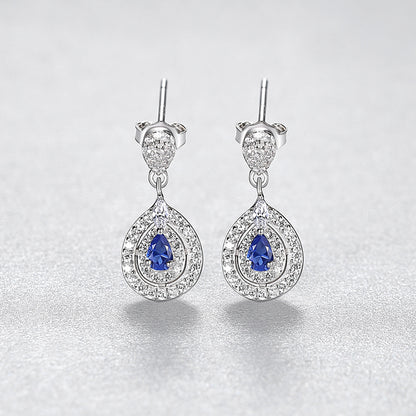 Drop Earrings Sapphire Diamonds