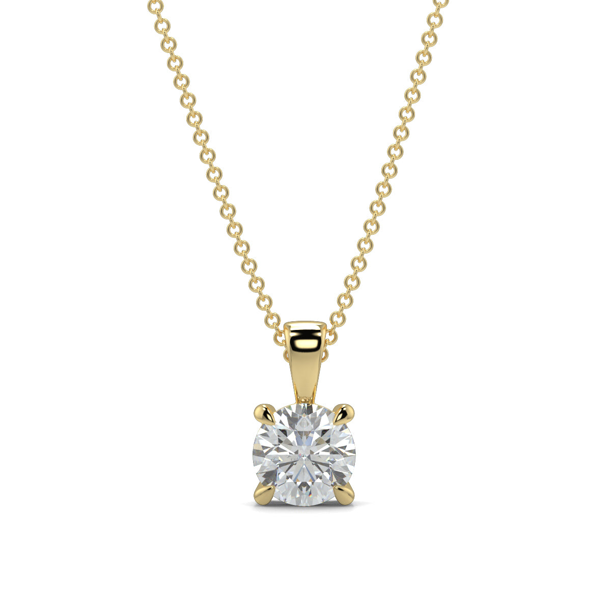 Lumina Solitaire Pendant - 1 ct Diamond -  4 Claw Setting