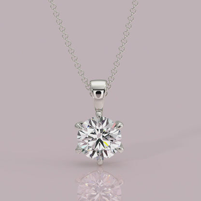 6 claw diamond pendant 