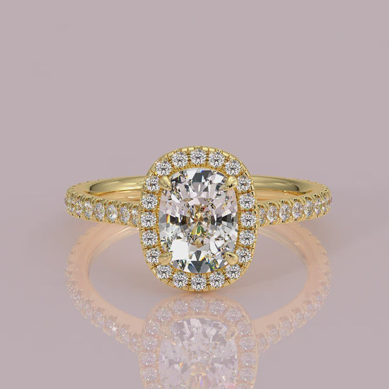 YB Jewellers engagement ring best value classic diamond halo yellow gold