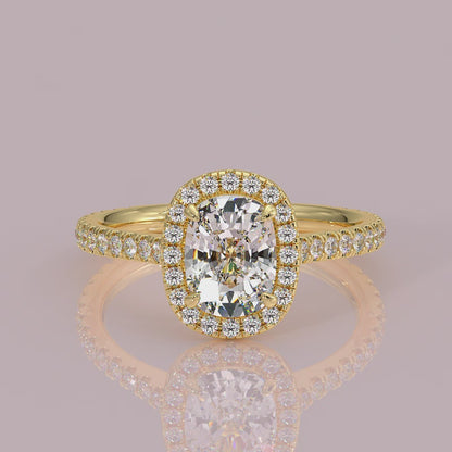 YB Jewellers engagement ring best value classic diamond halo yellow gold