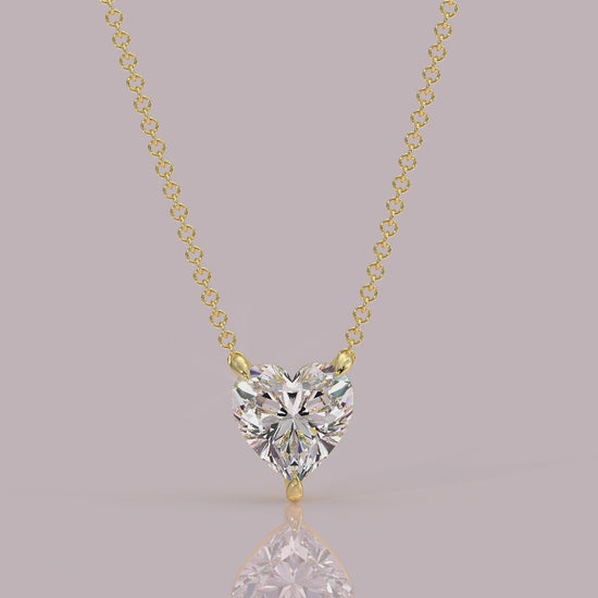Heart-shaped diamond pendant necklace yb jewellers