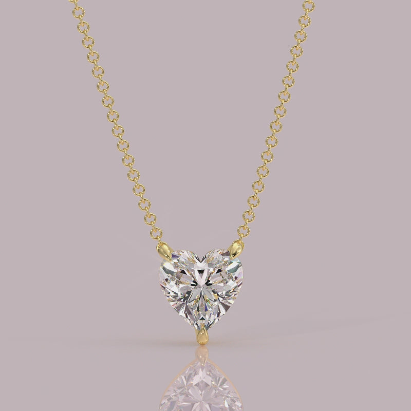Heart-shaped diamond pendant necklace yb jewellers